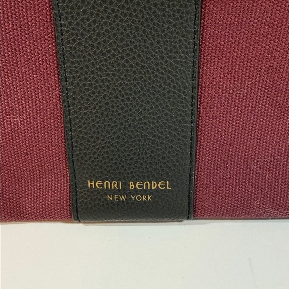 Henri Bendel Maroon Clutch with Striped Accent - Picture 3 of 6